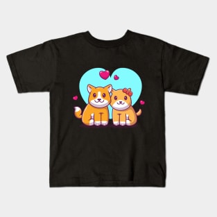 Couple of dog cartoon Kids T-Shirt